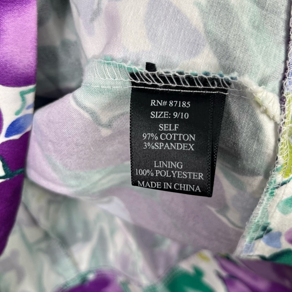 Maurices Dress Women’s 9/10 Purple Blue Floral Sleeveless V Neck Mini Summer - Picture 13 of 13